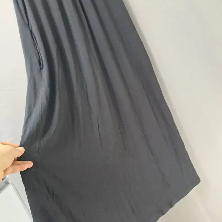 [BUNJANG] Uniqlo Sleeveless Charcoal Pocket Long Dress / 유니클로 민소매 차콜 포켓  롱 원피스