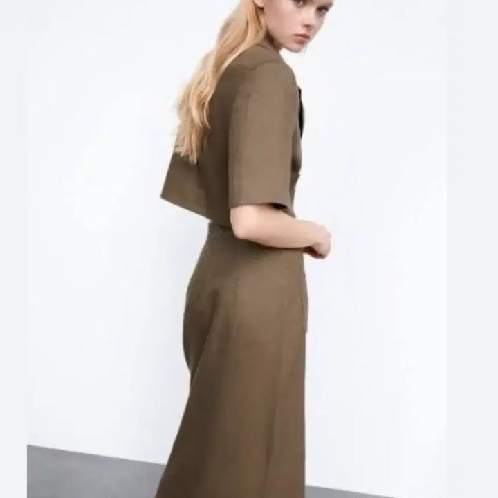 [BUNJANG] Zara Linen Crop Jacket and Skirt Set / 자라 린넨 셋업 (크롭 자켓+스커트) S 새상품