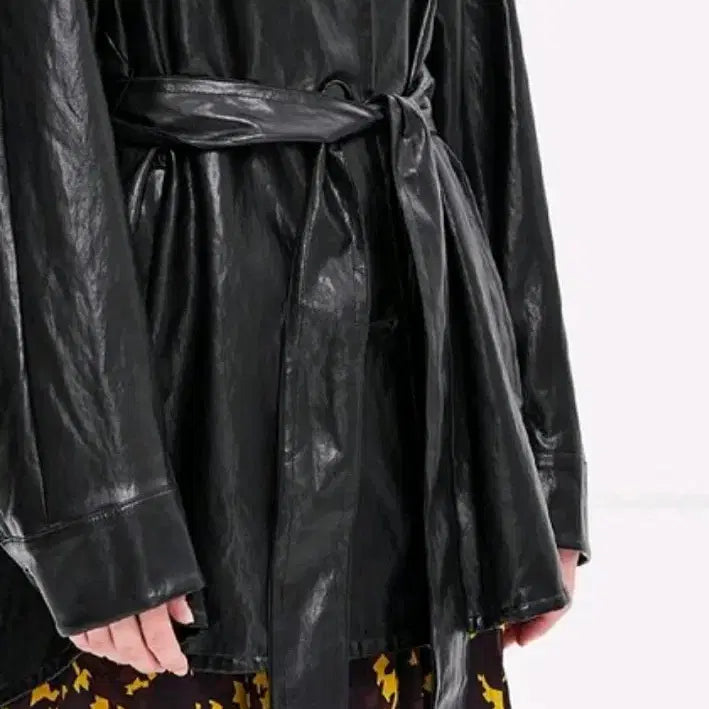 [BUNJANG] Time Faux Leather Jacket / 한섬 타임 페이크 레더 쟈켓