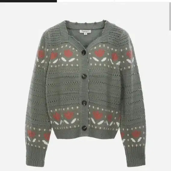 [BUNJANG] Thursday Island Floral Pattern Knit Cardigan / 써스데이아일랜드 Thursday Island 패턴 가디건 플라워 니트