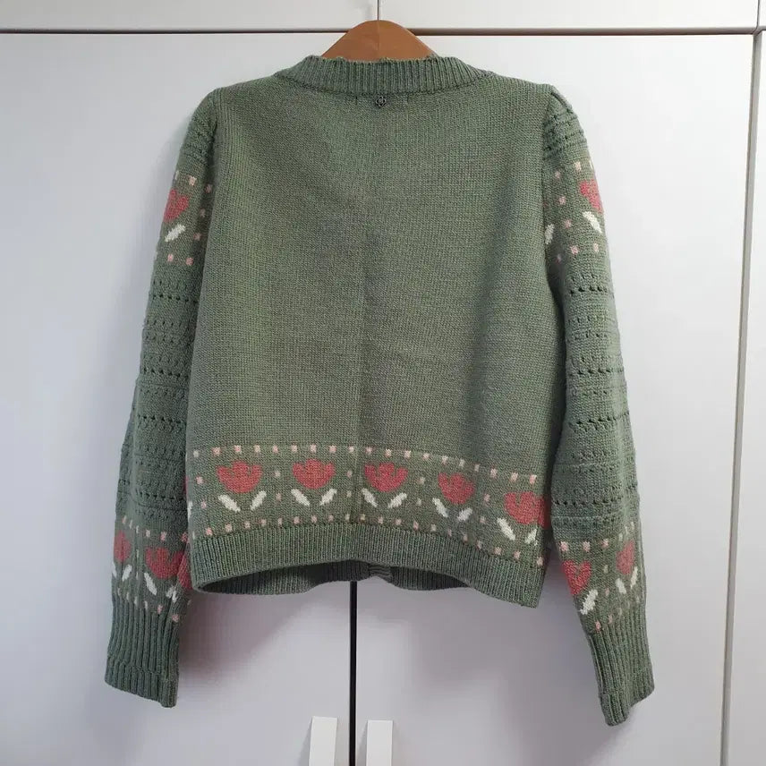 [BUNJANG] Thursday Island Floral Pattern Knit Cardigan / 써스데이아일랜드 Thursday Island 패턴 가디건 플라워 니트