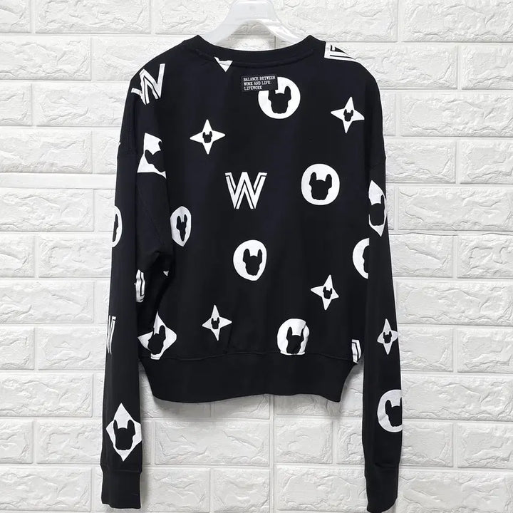 [BUNJANG] Life Work Pattern Crop Sweatshirt / Free 라이프워크 패턴 크롭 맨투맨 (새상품 / 세트) C440