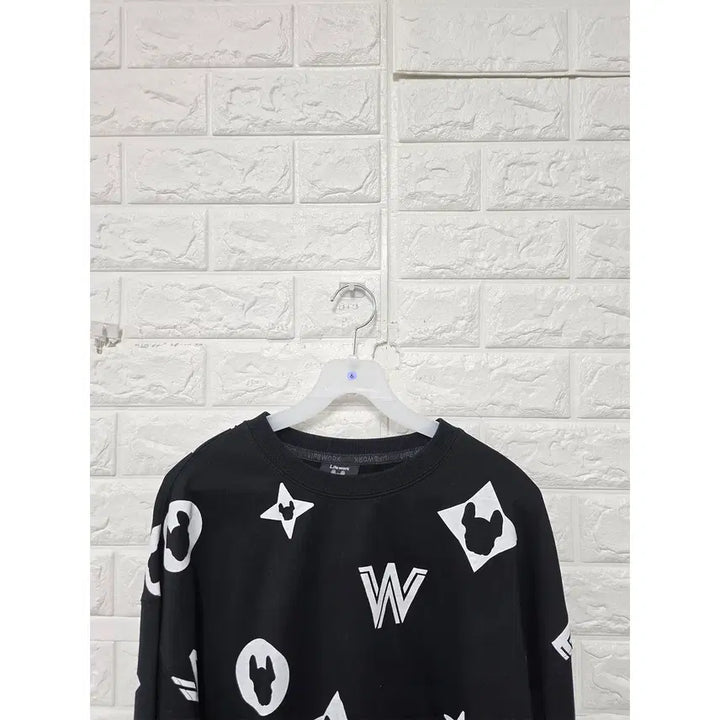 [BUNJANG] Life Work Pattern Crop Sweatshirt / Free 라이프워크 패턴 크롭 맨투맨 (새상품 / 세트) C440