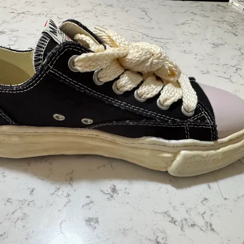 [BUNJANG] Mihara Yasuhiro Peterson OG Sole Overdyed Canvas Low-Top Sneakers Black 40 / 미하라 야스히로 피터슨 OG 솔 오버다이드  40
