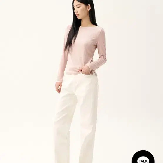 [BUNJANG] Mevie Lua Jin Cream Ivory Straight Pants / 새상품 메비 루아 진 크림 아이보리 스트레이트 일자 팬츠 스탠다드 0