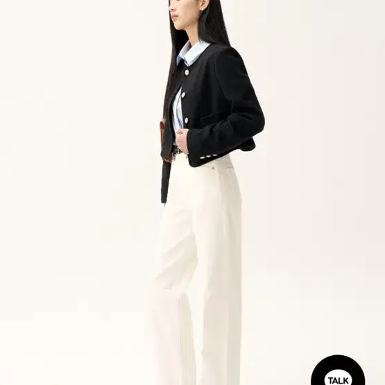 [BUNJANG] Mevie Lua Jin Cream Ivory Straight Pants / 새상품 메비 루아 진 크림 아이보리 스트레이트 일자 팬츠 스탠다드 0