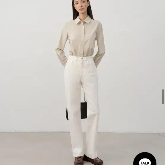 [BUNJANG] Mevie Lua Jin Cream Ivory Straight Pants / 새상품 메비 루아 진 크림 아이보리 스트레이트 일자 팬츠 스탠다드 0