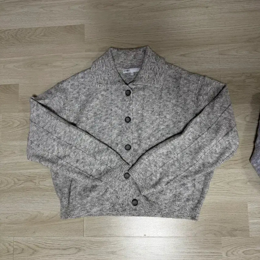 [BUNJANG] City Breeze Knit Cardigan Gray Purple / City Breeze 시티브리즈 니트 가디건 그레이 퍼플