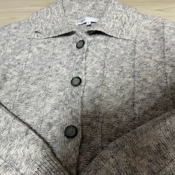 [BUNJANG] City Breeze Knit Cardigan Gray Purple / City Breeze 시티브리즈 니트 가디건 그레이 퍼플