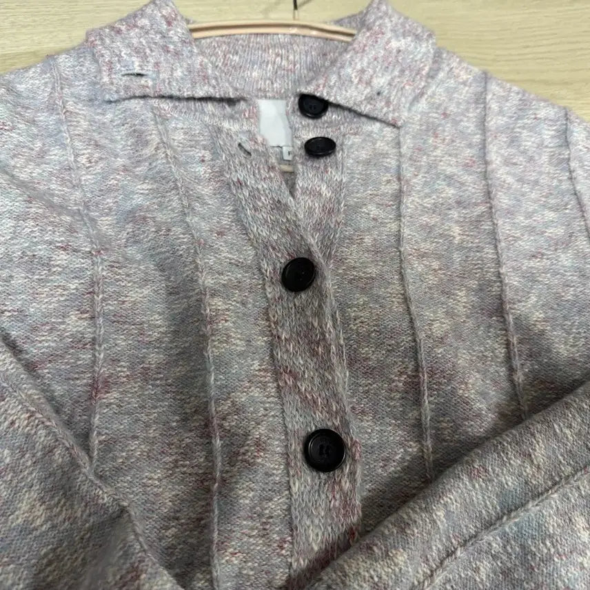 [BUNJANG] City Breeze Knit Cardigan Gray Purple / City Breeze 시티브리즈 니트 가디건 그레이 퍼플
