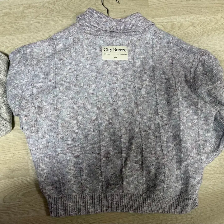 [BUNJANG] City Breeze Knit Cardigan Gray Purple / City Breeze 시티브리즈 니트 가디건 그레이 퍼플