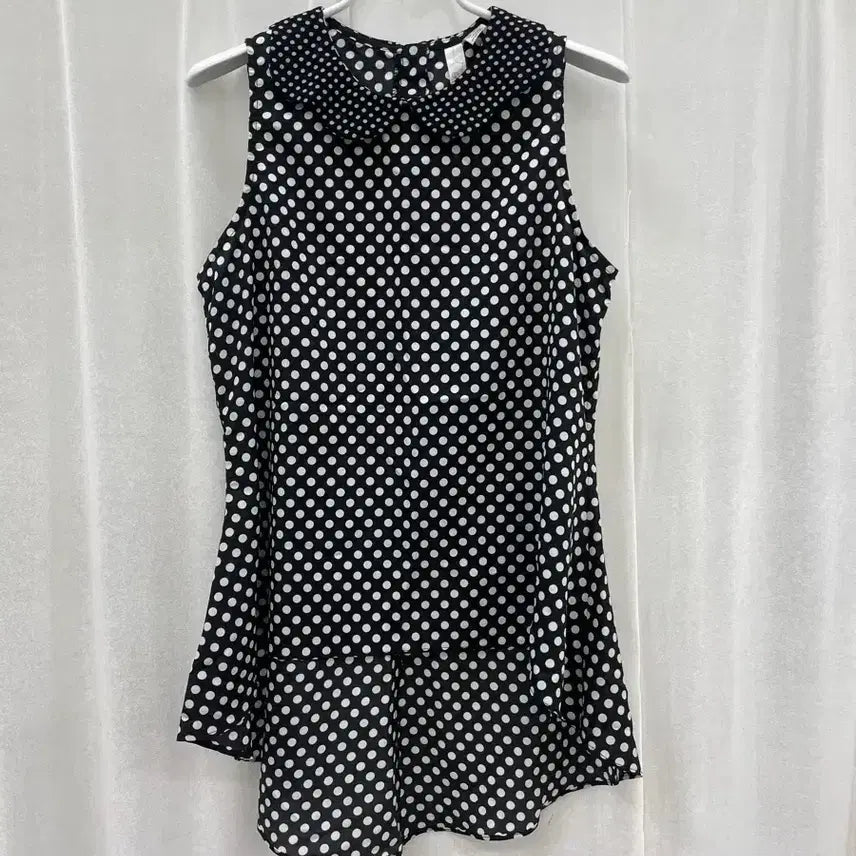 [BUNJANG] Forever 21 Black Polka Dot Sleeveless Blouse / Forever 21 블랙 땡땡이 민소매 블라우스