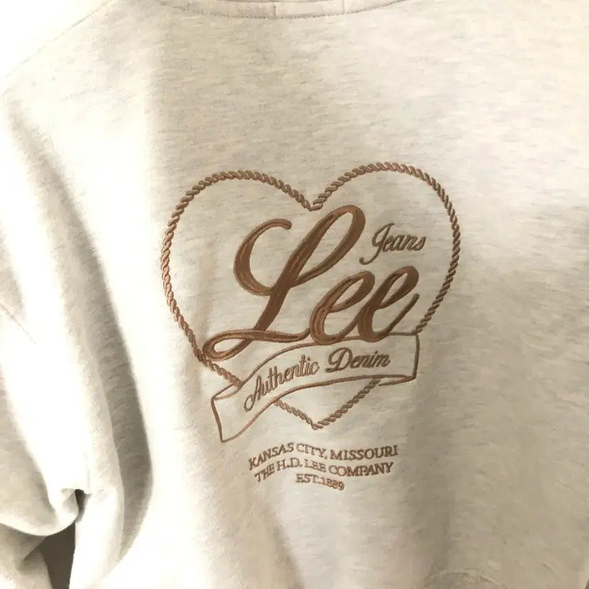 [BUNJANG] Lee Fleece-Lined Cropped Hoodie Gray / Lee 리 크롭 기모 후드집업 회색