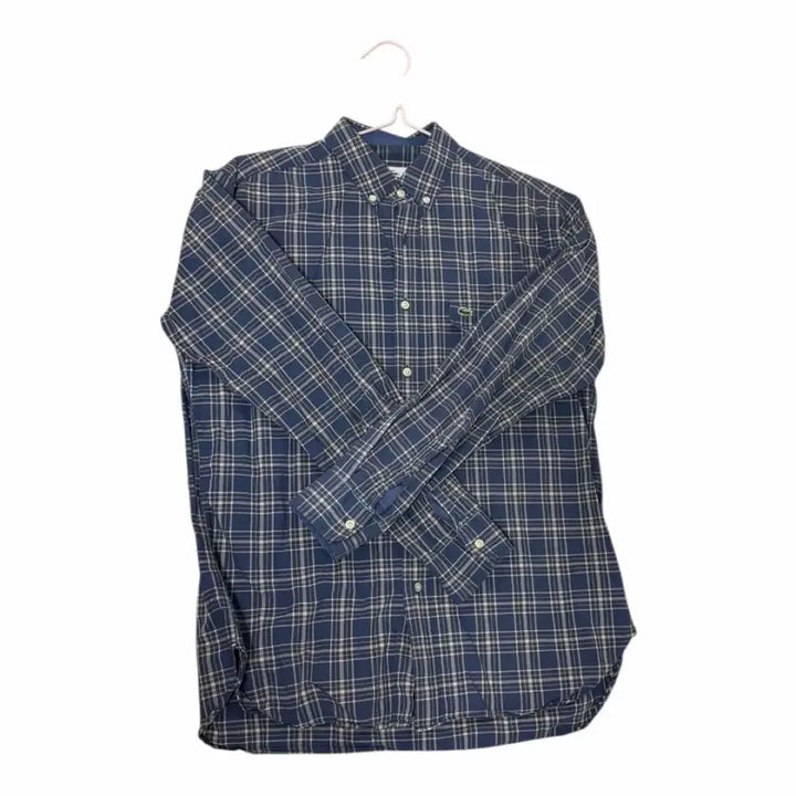 [BUNJANG] Lacoste Blue Check Long Sleeve Shirt / 라코스테 블루 체크 긴팔 셔츠