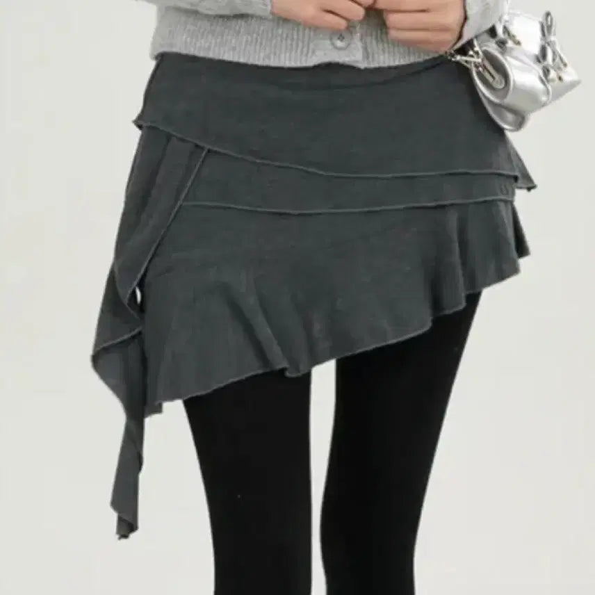 [BUNJANG] Ably Cotton Asymmetrical Shirring Mini Skirt / 에이블리 코튼 언발 셔링 캉캉 미니 스커트