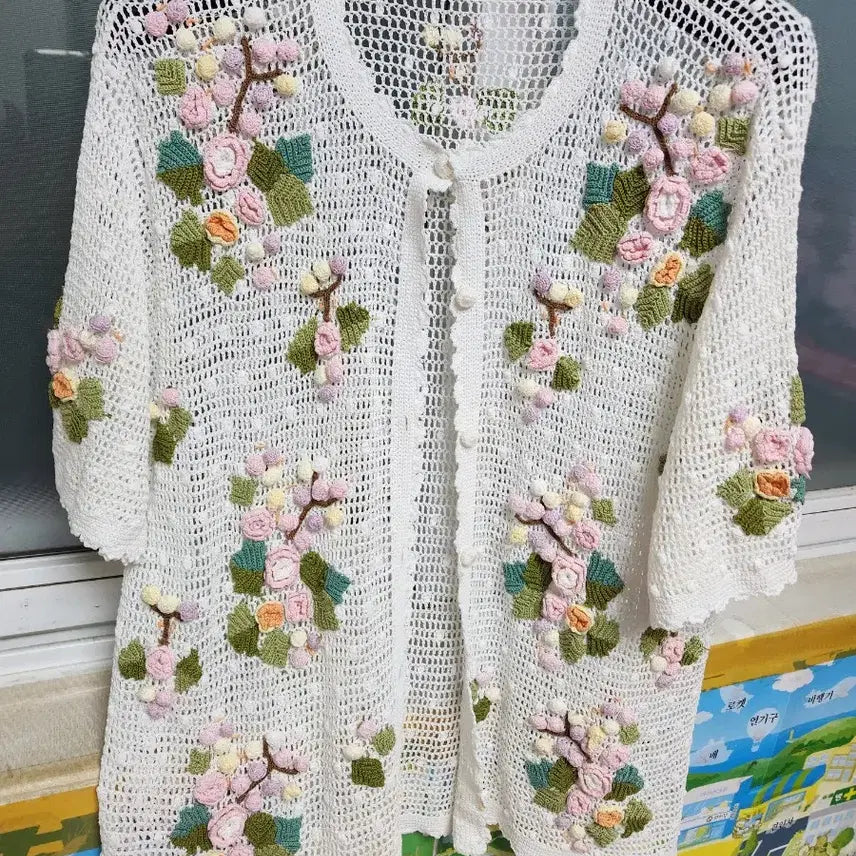 [BUNJANG] Handmade Crochet Cardigan / 코바늘뜨개 가디건