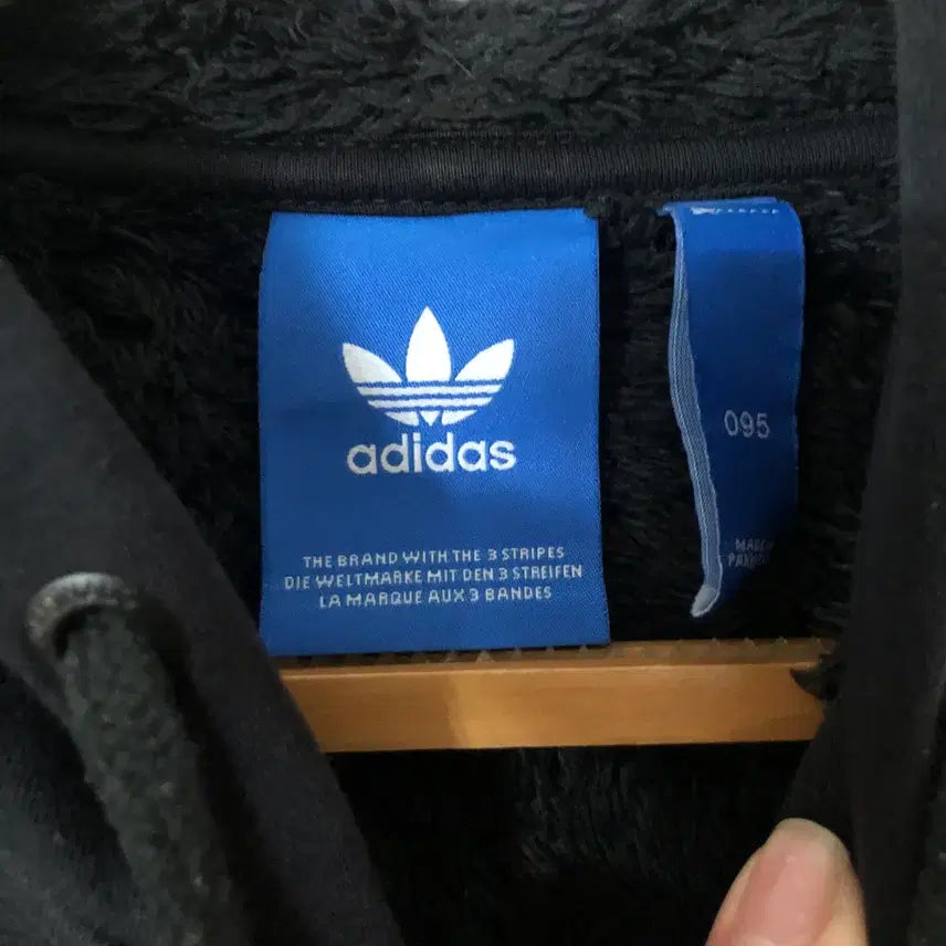 [BUNJANG] Adidas Trefoil Black Three Stripes Hoodie Zip-up / 아디다스 트레포일 블랙 삼선 후드집업