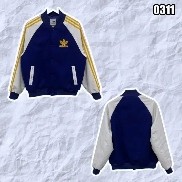 [BUNJANG] Adidas SST Bomber Jacket Dark Blue White / S 아디다스 SST 봄버 자켓 다크 블루 화이트