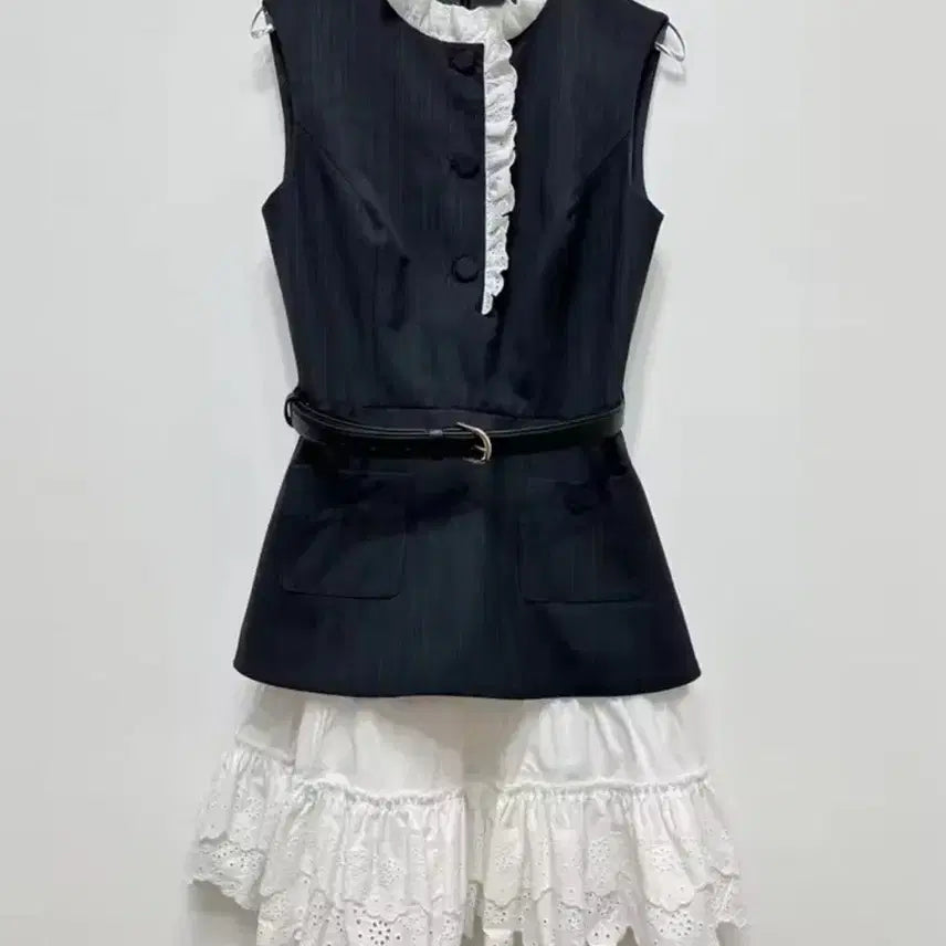 [BUNJANG] High Quality Charcoal Lace Mini Dress / 하이퀄리티 수입의류 차콜레이스 배색 원피스 최저가