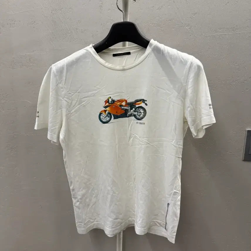 [BUNJANG] C.P. Company Motorcycle Printed White T-shirt / C.P. Company 오토바이 프린팅 반팔 티셔츠