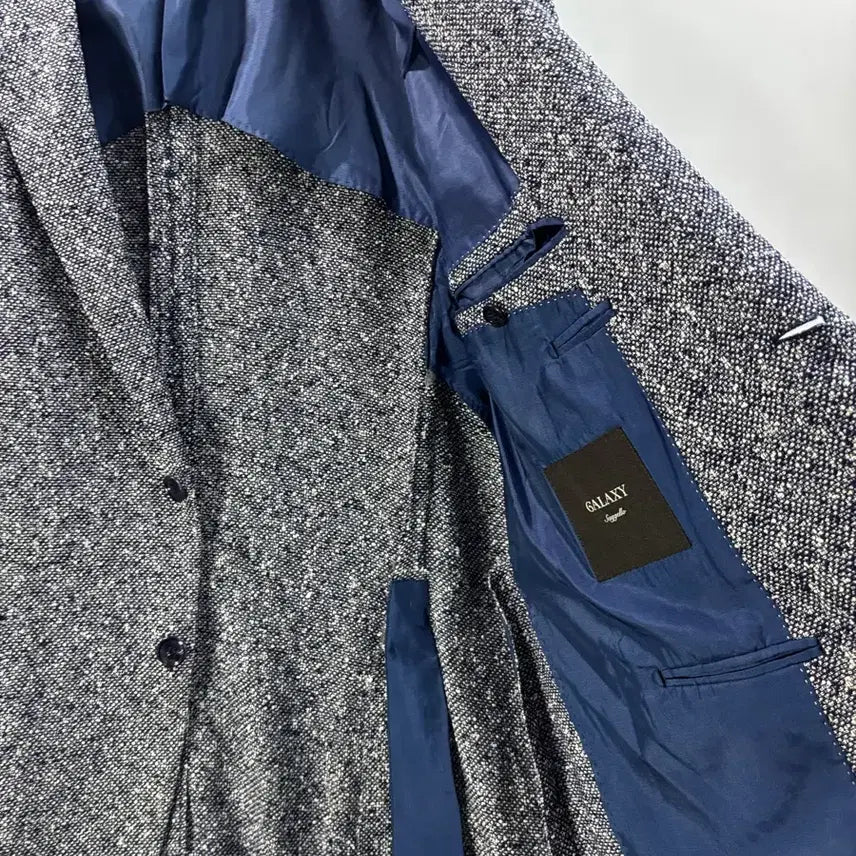 [BUNJANG] Galaxy S.G.LO Linen Blend Navy Blazer Jacket / [105] 갤럭시 슈젤로 리넨 혼방 네이비 블레이저 자켓 4.9