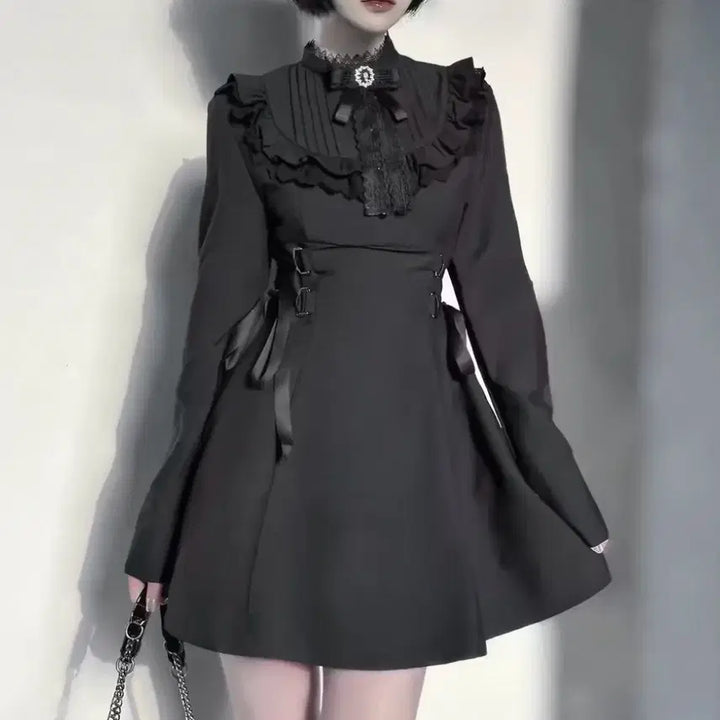 [BUNJANG] Gothic Lolita One-Piece Dress Set / 현물) 고스로리 고딕 로리타 지뢰계 서브컬쳐 원피스 드레스 셋업 멘헤라
