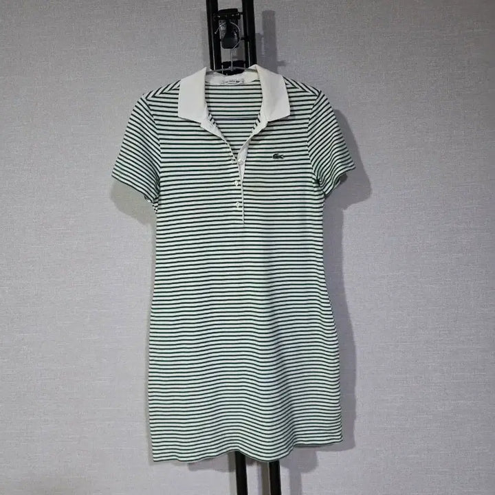[BUNJANG] Lacoste Striped Collar Dress / 라코스테 스트라이프 카라 원피스 36