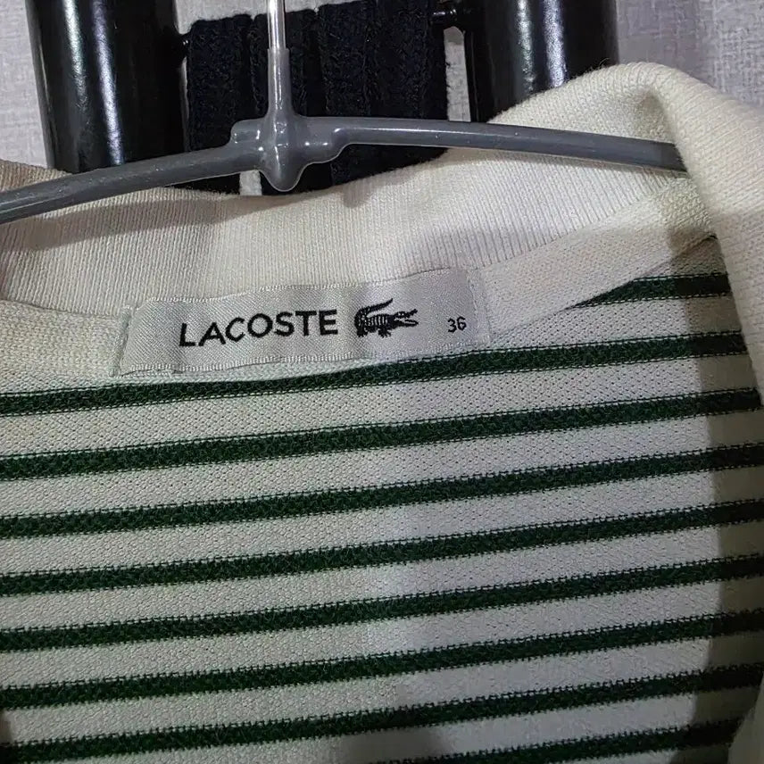 [BUNJANG] Lacoste Striped Collar Dress / 라코스테 스트라이프 카라 원피스 36