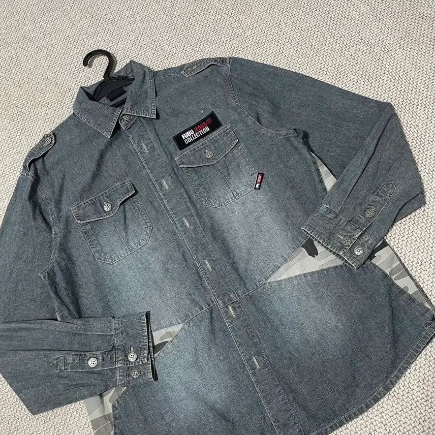[BUNJANG] L Fubu 00s Denim Shirt / L 푸부 00s 청 데님 셔츠 남방 N.8777