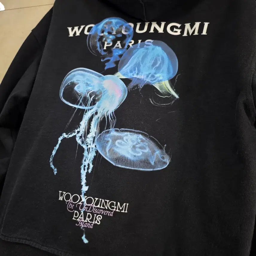 [BUNJANG] Wooyoungmi Jellyfish Print Back Logo Hoodie / {클로젯}[46]우영미 젤리피쉬 프린팅 백로고 후드티