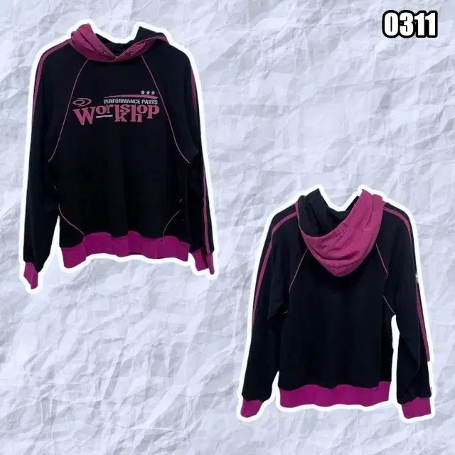 [BUNJANG] M Travel Workshop Raglan Nylon Mix Hoodie Black / M 트레블 워크샵 라인 래글런 나일론 믹스 후드티 블랙