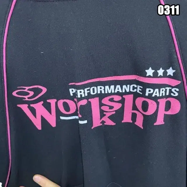 [BUNJANG] M Travel Workshop Raglan Nylon Mix Hoodie Black / M 트레블 워크샵 라인 래글런 나일론 믹스 후드티 블랙