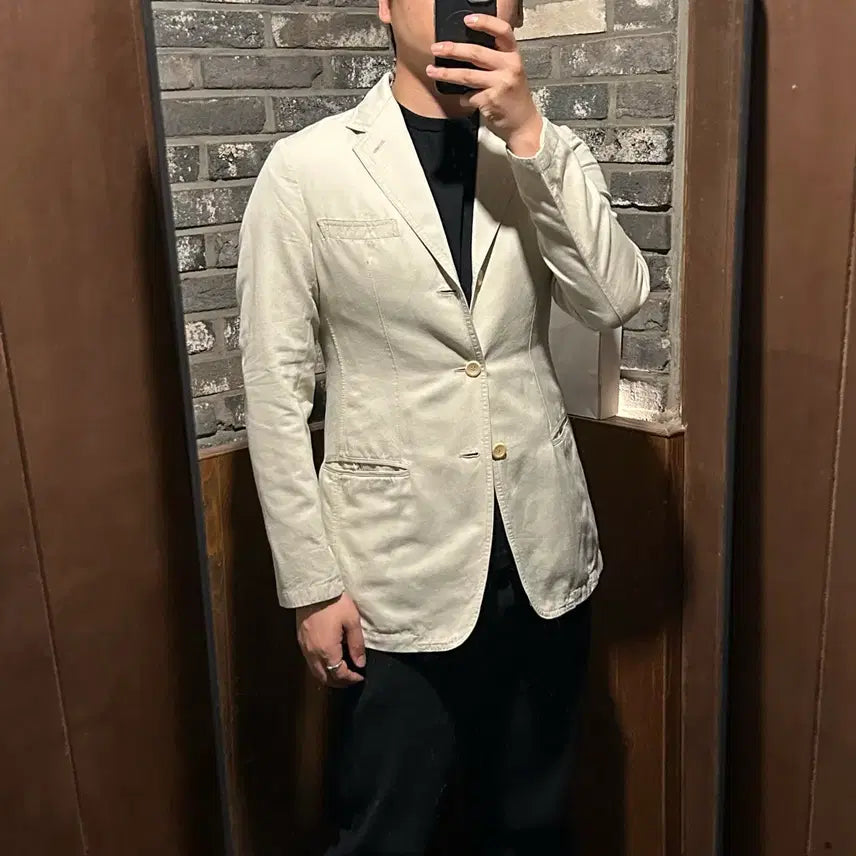 [BUNJANG] Armani Collezioni Cotton Linen 3-Button Blazer / 48) 아르마니 꼴레지오니 코튼 리넨 3버튼 블레이저