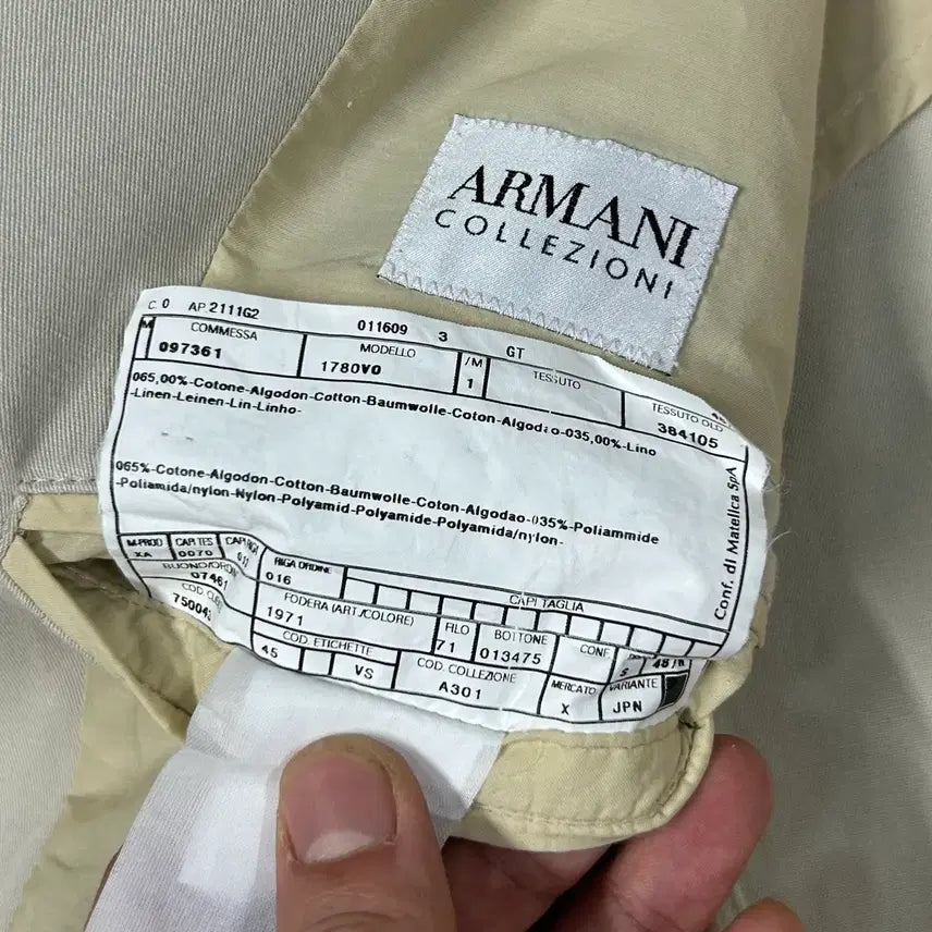 [BUNJANG] Armani Collezioni Cotton Linen 3-Button Blazer / 48) 아르마니 꼴레지오니 코튼 리넨 3버튼 블레이저