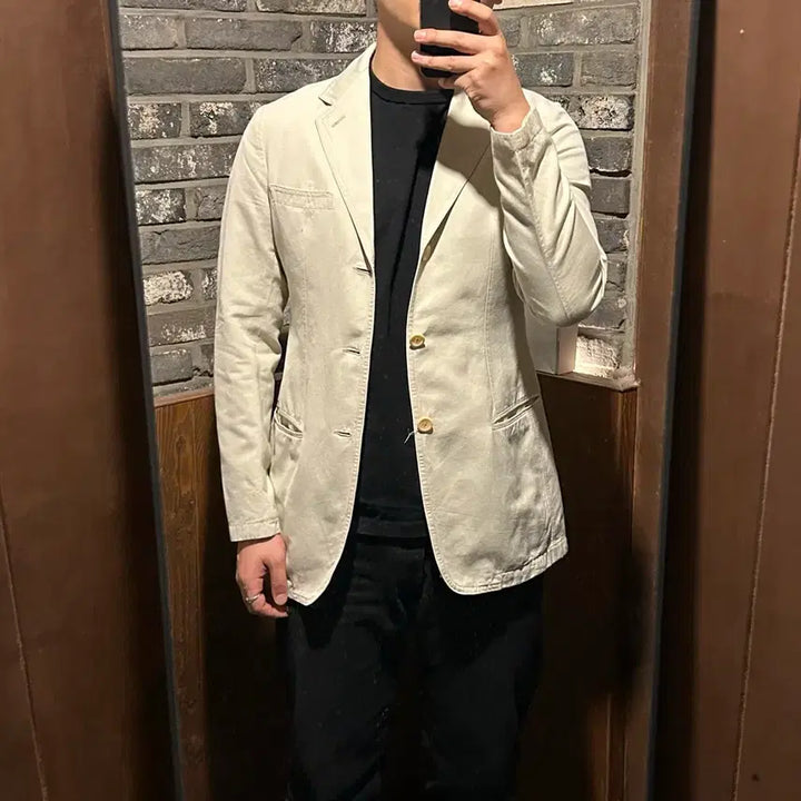 [BUNJANG] Armani Collezioni Cotton Linen 3-Button Blazer / 48) 아르마니 꼴레지오니 코튼 리넨 3버튼 블레이저