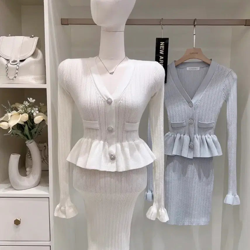 [BUNJANG] High Quality Pale Cubic Knit Dress / 수입의류 고퀄리티 페일 큐빅 니트 원피스