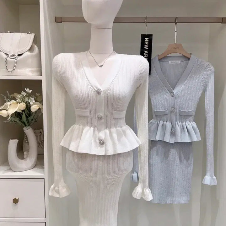 [BUNJANG] High Quality Pale Cubic Knit Dress / 수입의류 고퀄리티 페일 큐빅 니트 원피스