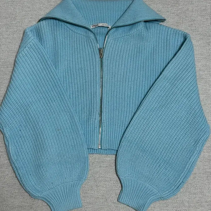 [BUNJANG] ZARA Blue Knit Zip-Up / 자라 ZARA 블루 니트