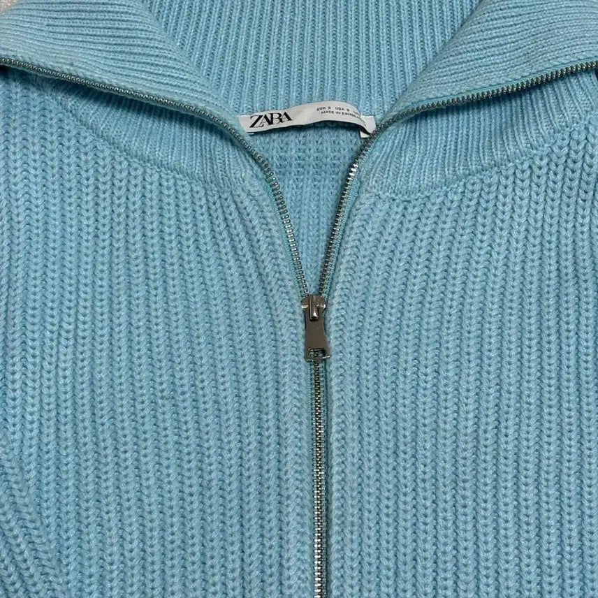 [BUNJANG] ZARA Blue Knit Zip-Up / 자라 ZARA 블루 니트