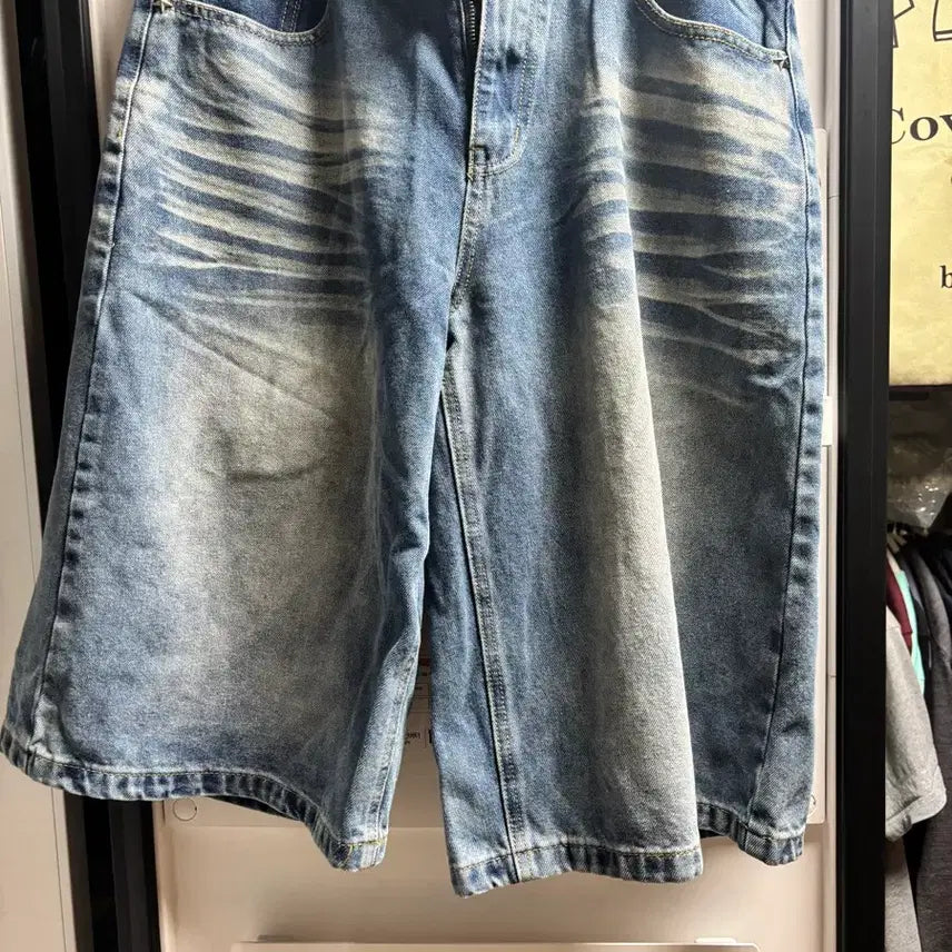 [SOLD OUT] [S] 이지노이지 8부 데님 버뮤다 팬츠 딥 블루