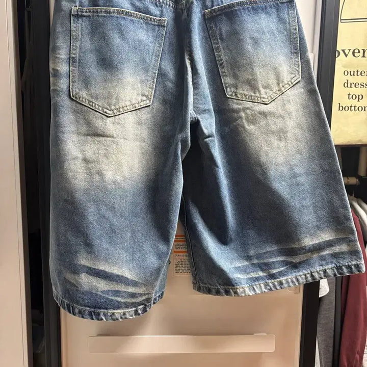 [SOLD OUT] [S] 이지노이지 8부 데님 버뮤다 팬츠 딥 블루