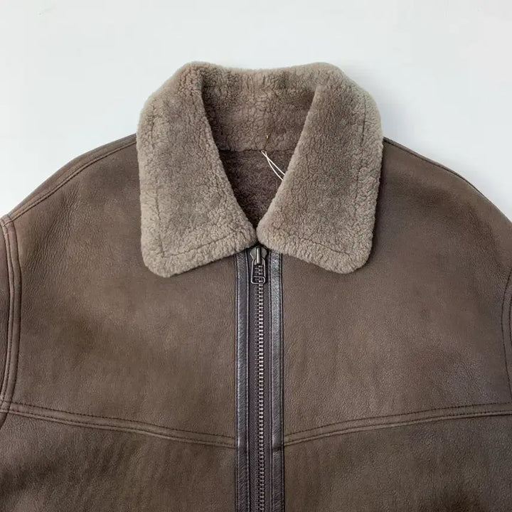 [BUNJANG] CASPI Genuine Lamb Leather &amp; Wool Jacket Size 95 / [95/정품] CASPI 양 가죽 양털 자켓 L1-0020