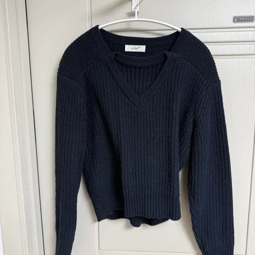 [BUNJANG] LCDC Double Layered Neck Knit Pullover / LCDC 더블 레이어드 네크 니트 풀오버 s