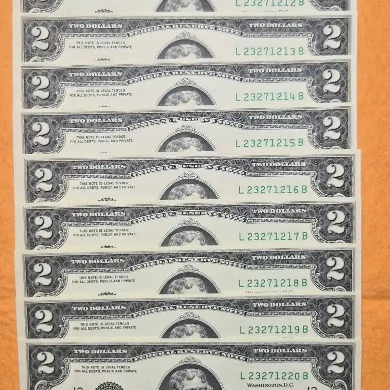 [BUNJANG] 10 Consecutive Serial Number $2 Bills (December 11-20) / 12월의 2달러 1211~1220 10장 일련번호 연속