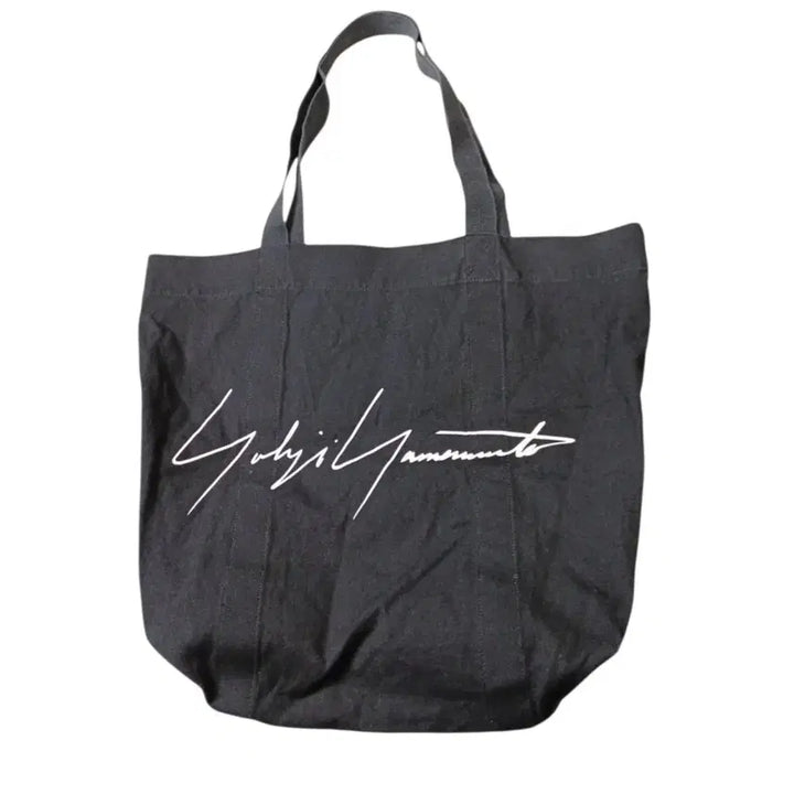 [BUNJANG] Yohji Yamamoto Lettering Canvas Tote Bag Black / 요지 야마모토 레터링 캔버스 토트백 블랙