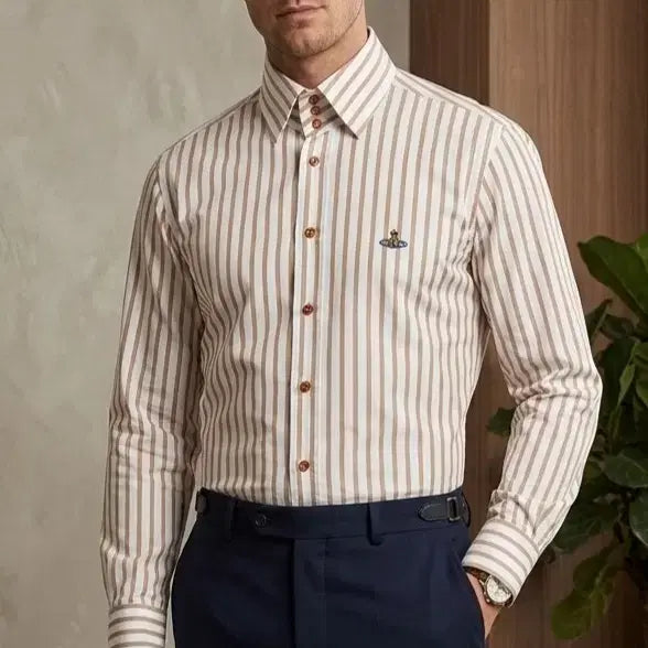 [BUNJANG] Vivienne Westwood 3-Button Striped Shirt / (4사이즈/M/95)새상품/비비안웨스트우드 국내매장판 3버튼 셔츠