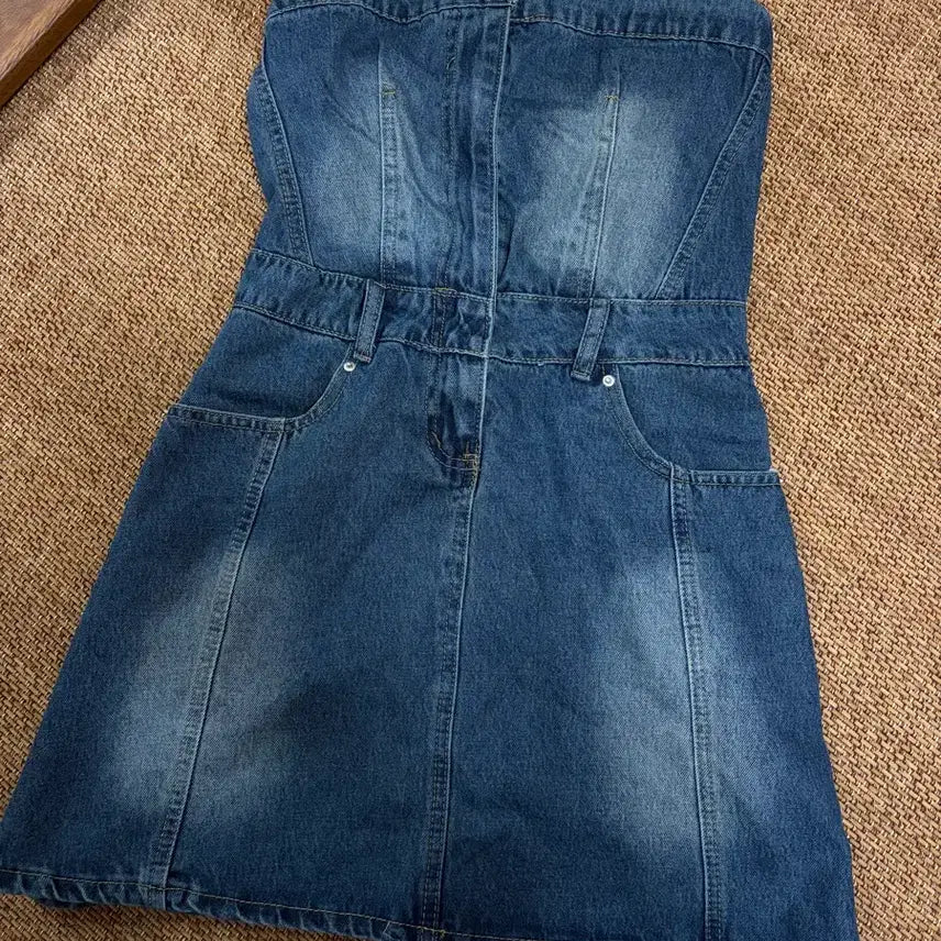 [BUNJANG] Denim Mini Dress / 데님 탑 미니 원피스