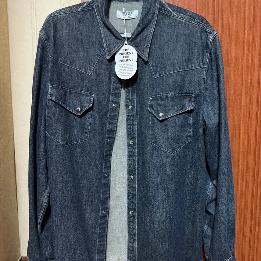 [BUNJANG] Elwood Bad Guy Denim Western Shirt Dark Blue / [48] 엘무드 배드가이 데님 웨스턴 셔츠 다크블루