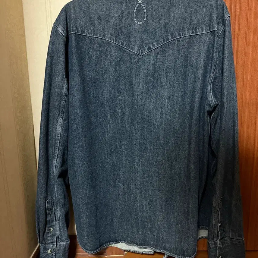 [BUNJANG] Elwood Bad Guy Denim Western Shirt Dark Blue / [48] 엘무드 배드가이 데님 웨스턴 셔츠 다크블루