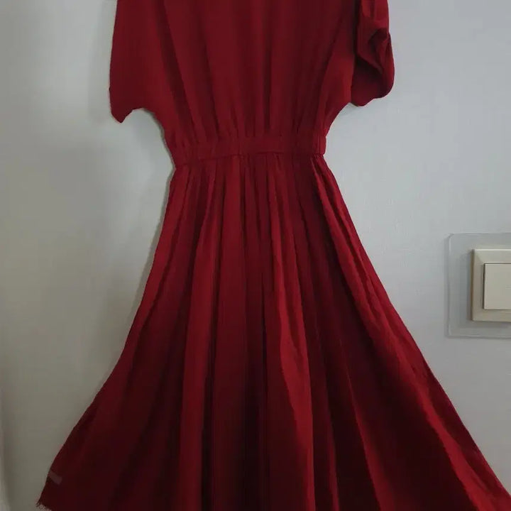[BUNJANG] London Lace Red Linen Dress / London Lace 레드 린넨 원피스